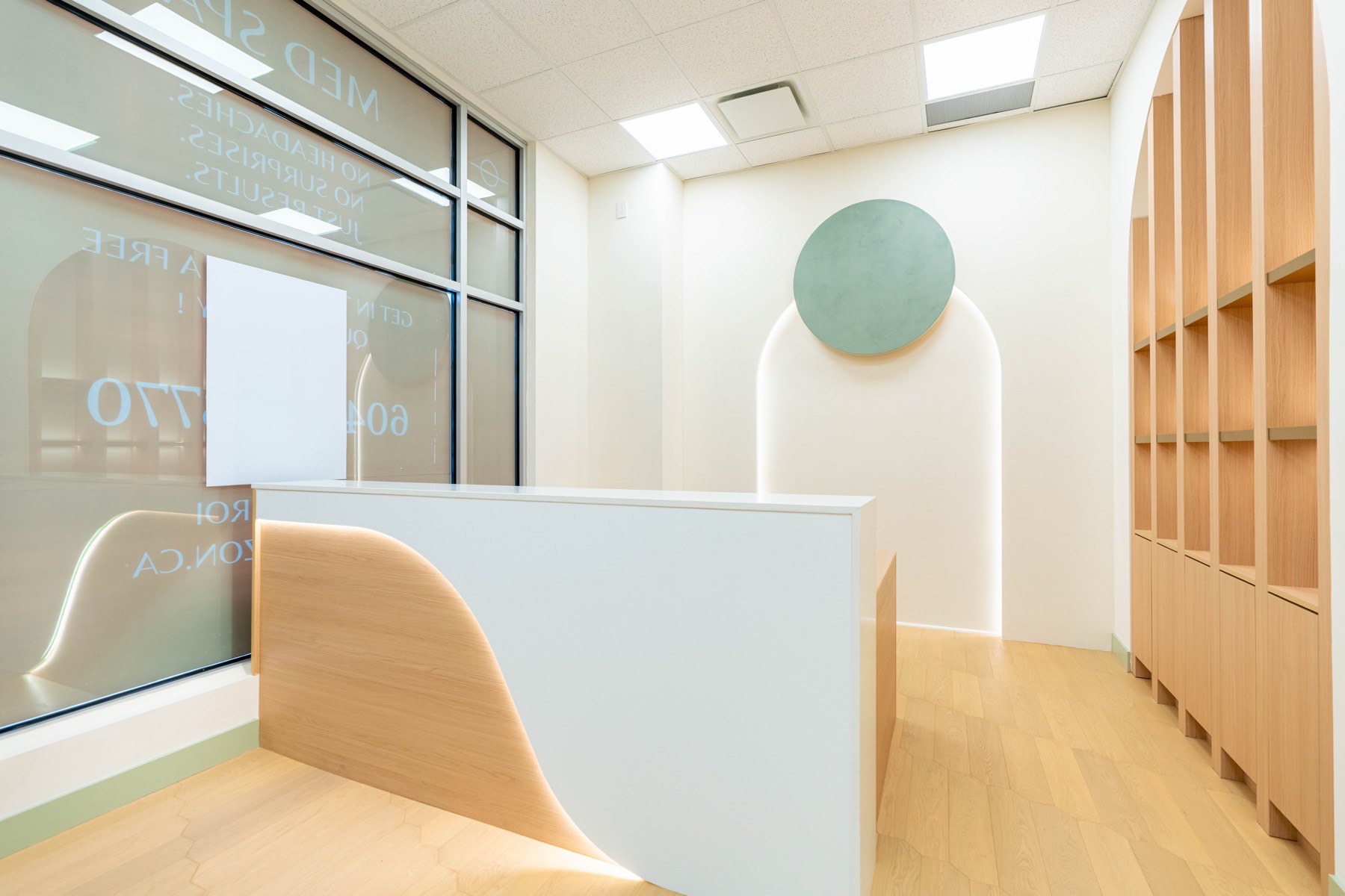 Lobby and reception at Skinholic Aesthetics medical spa, Abbotsford, BC